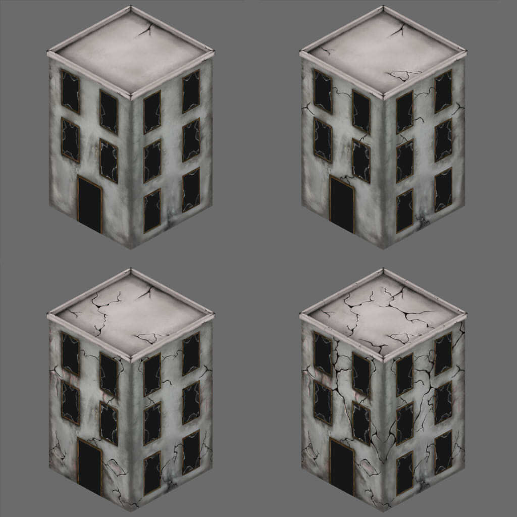 Abandoned Building Low-poly 3D model_10