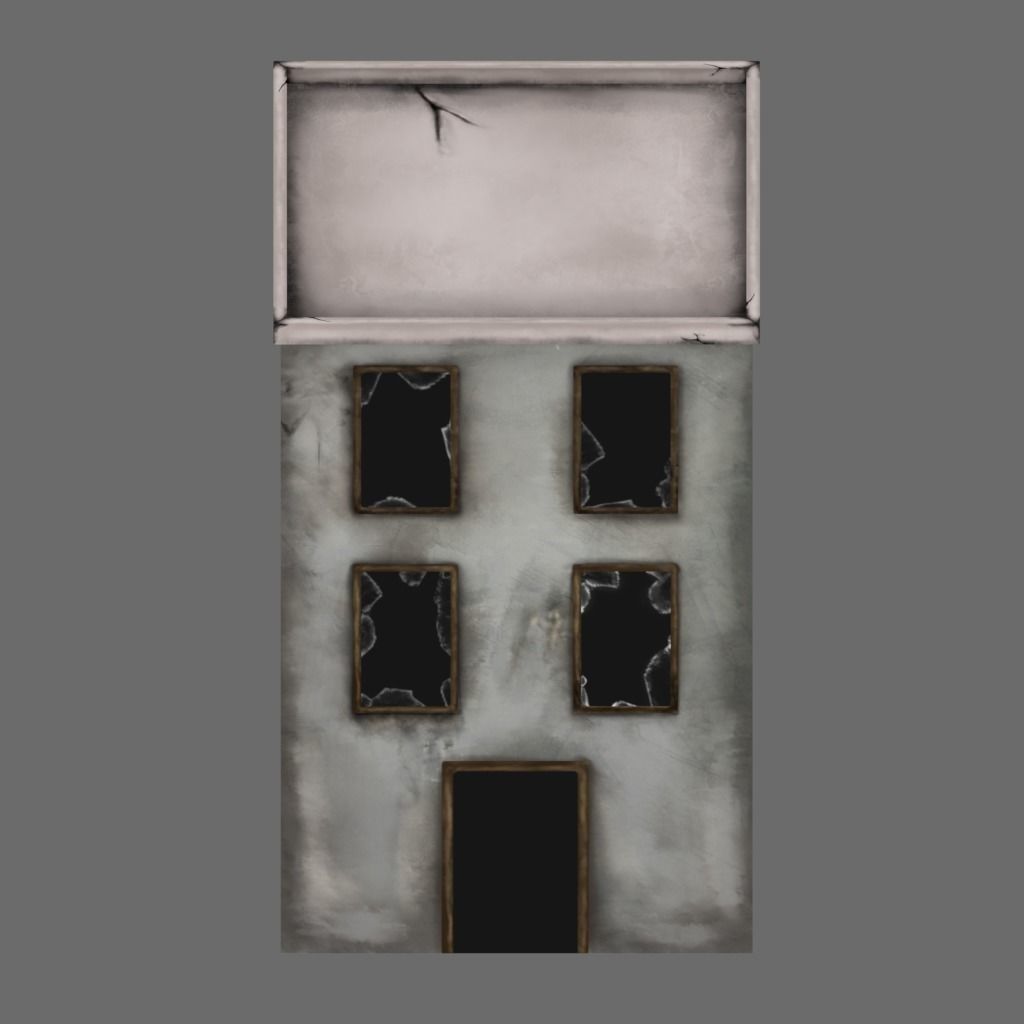Abandoned Building Low-poly 3D model_4