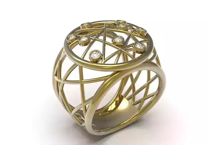 Golden Volume stl 3d jewelry Ring model jr00300