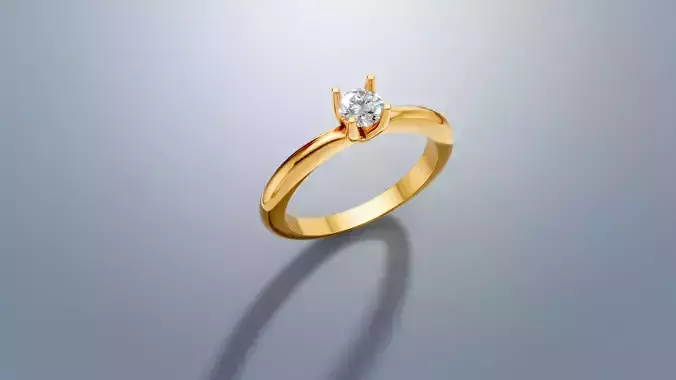 Classic 4 Prong Gold Solitaire Ring
