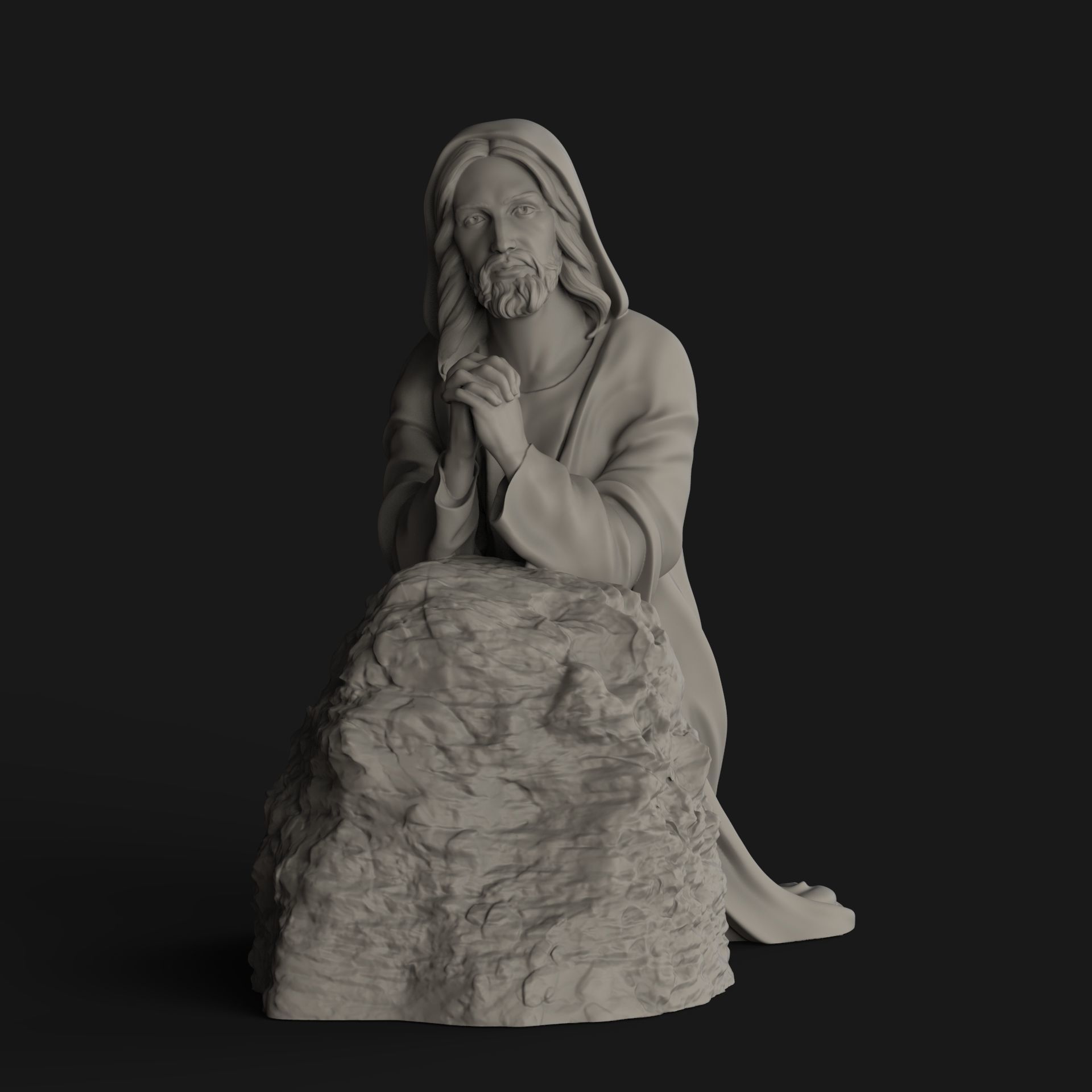 Jesus Praying 3D print model_6