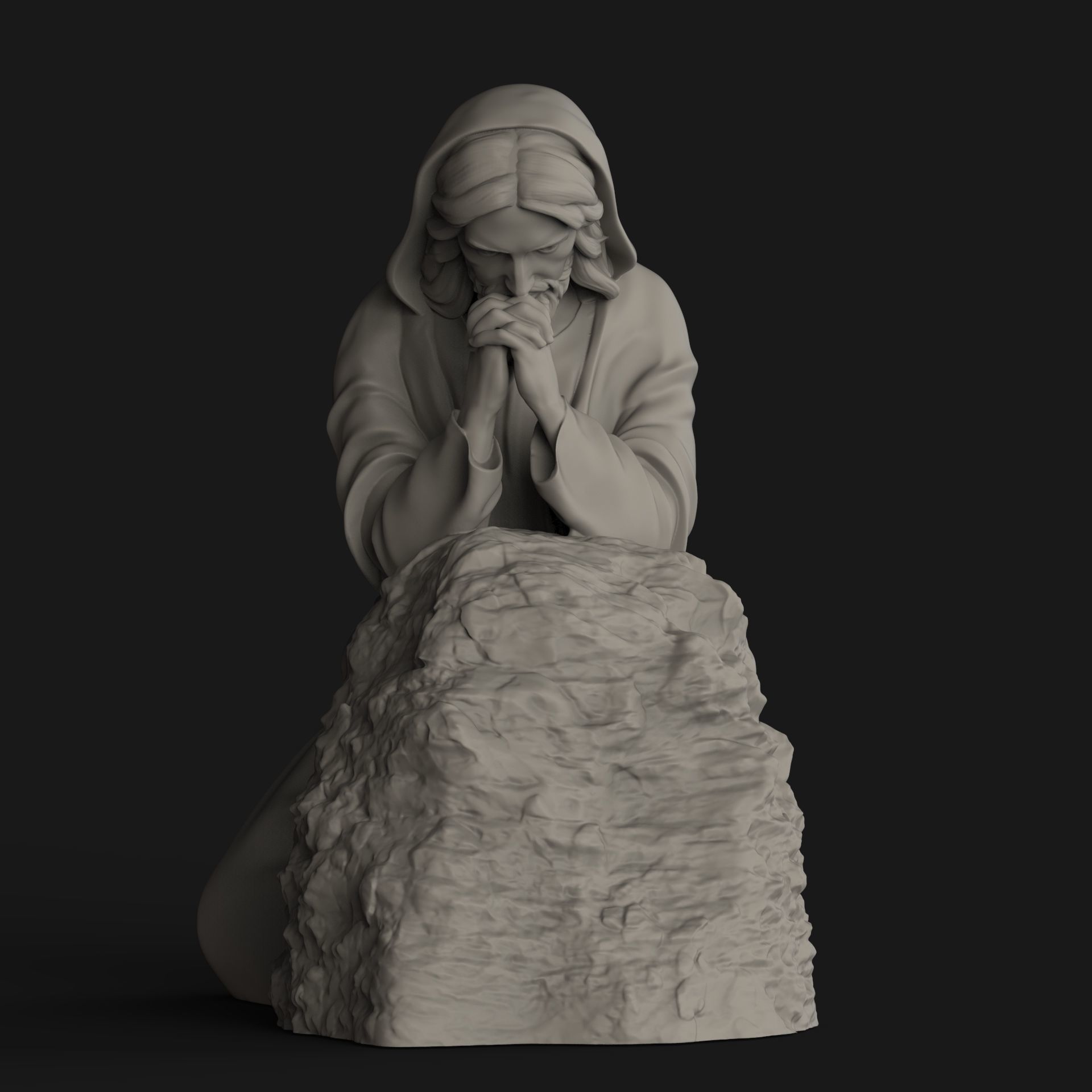 Jesus Praying 3D print model_2