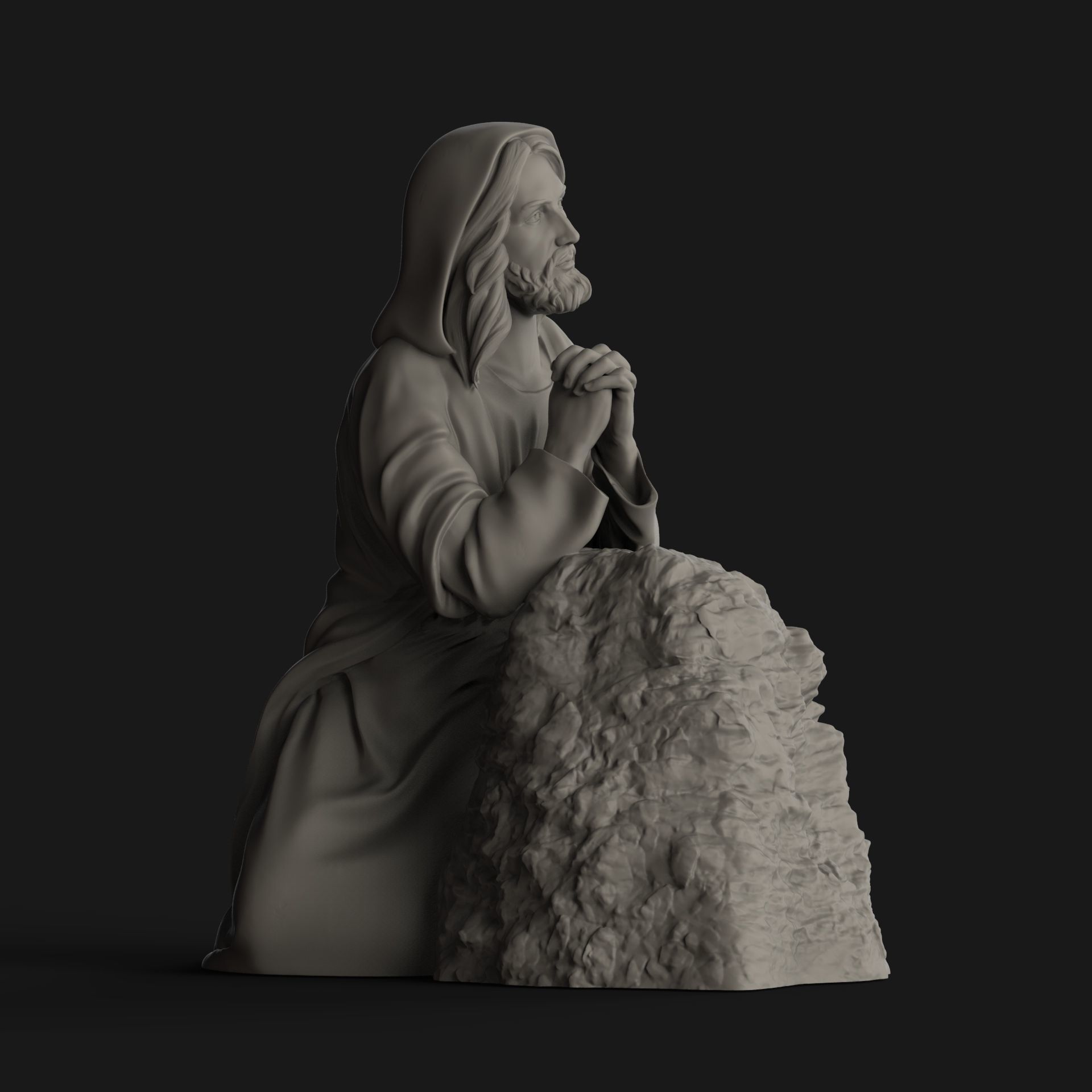 Jesus Praying 3D print model_5