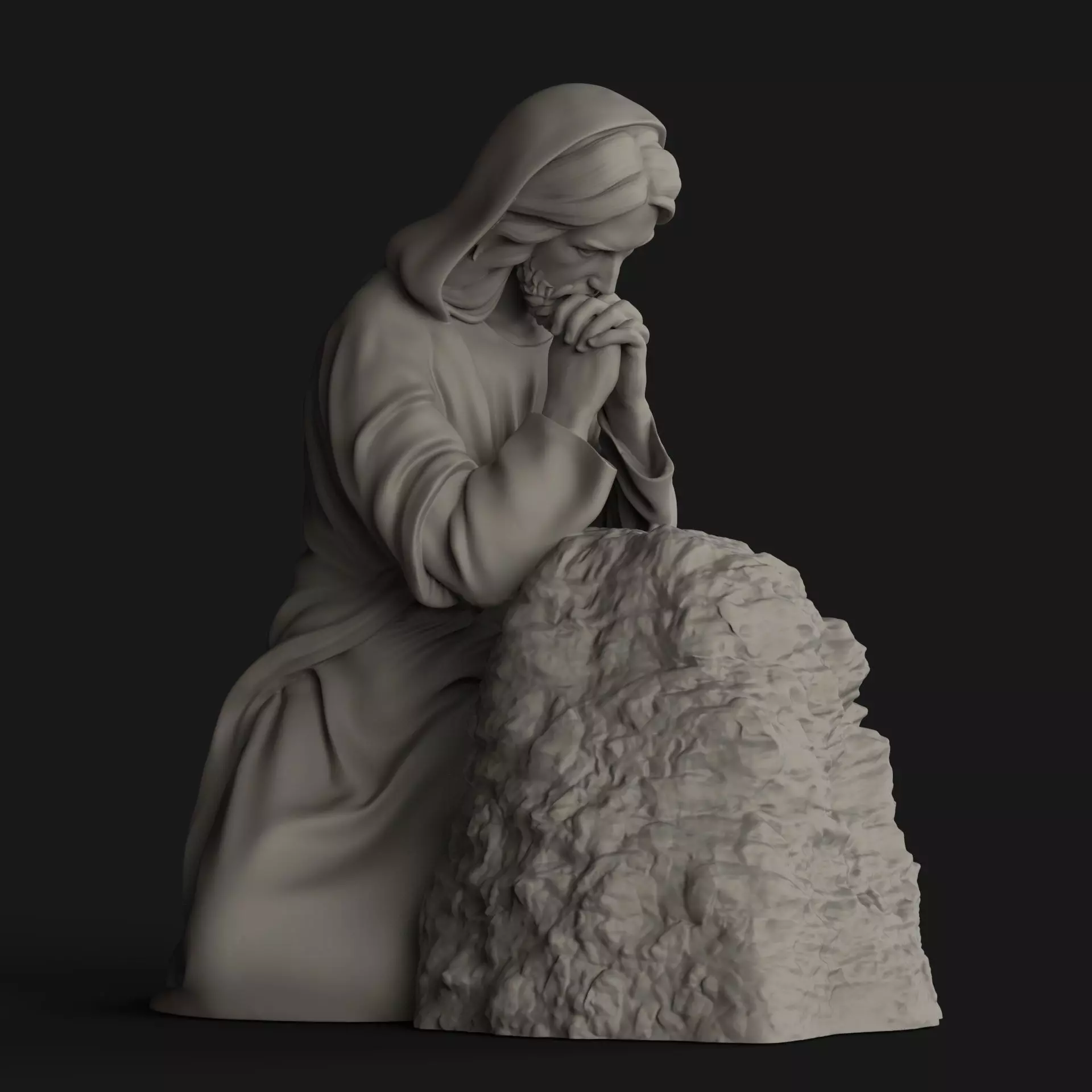Jesus Praying 3D print model_0