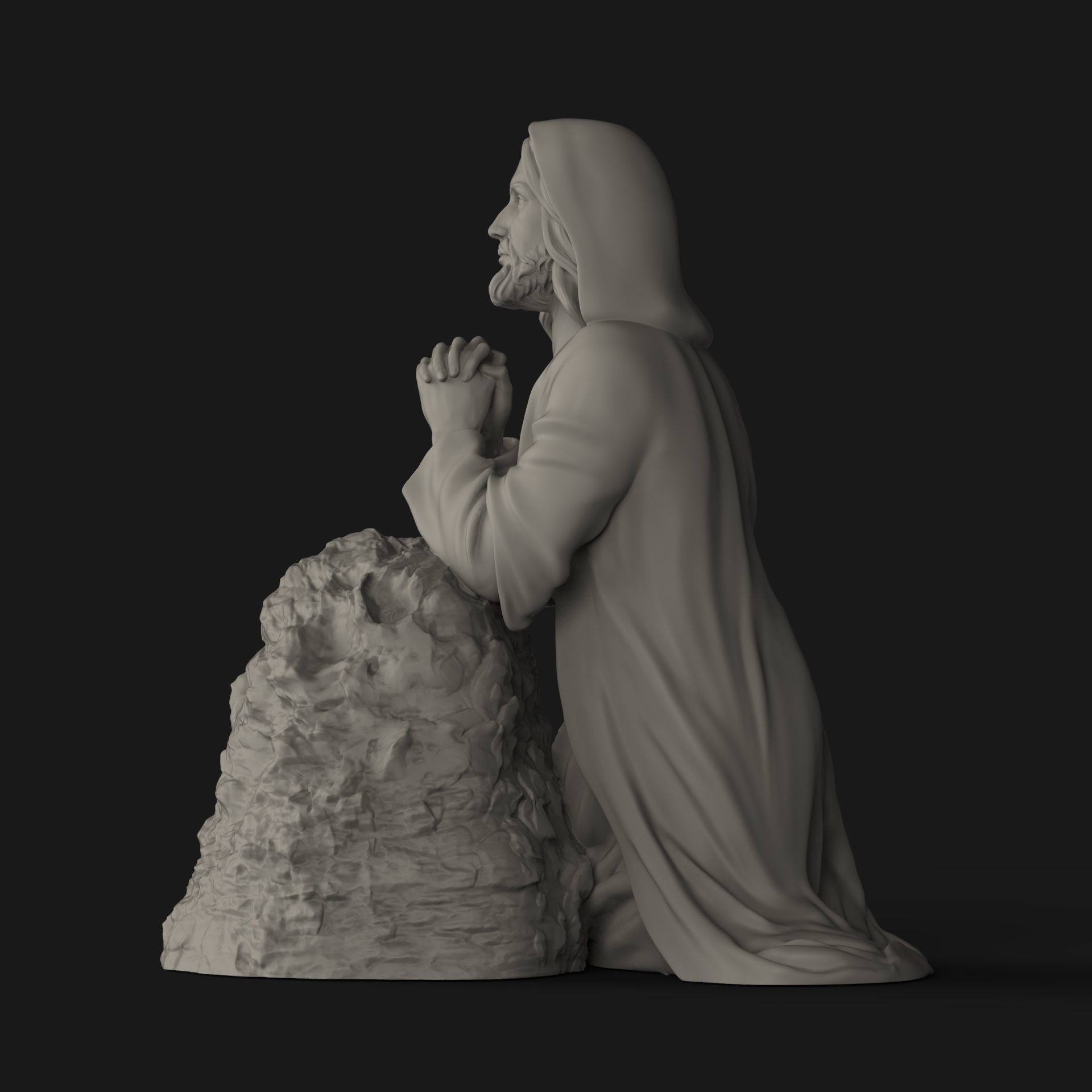 Jesus Praying 3D print model_7