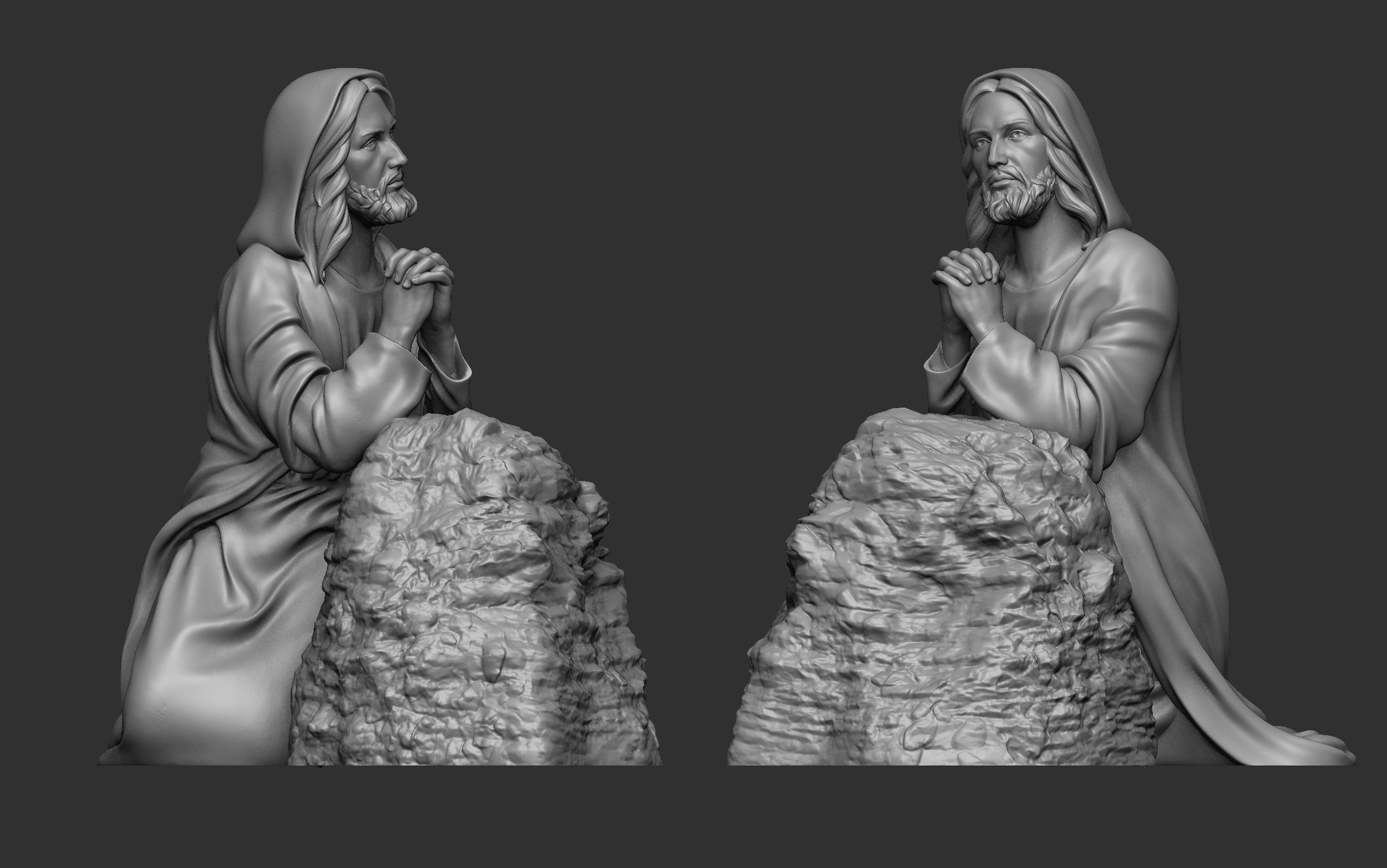 Jesus Praying 3D print model_10