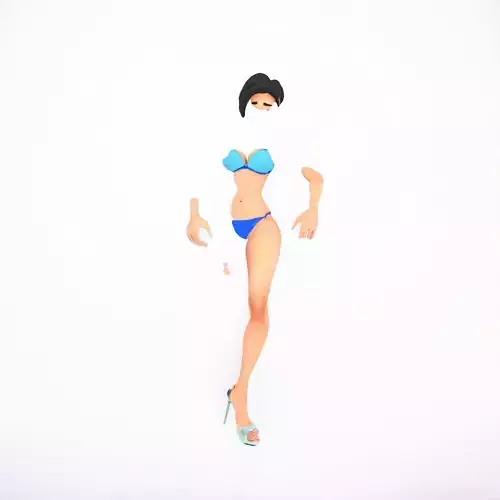 Beachwear Model Pack with Blue Bikini