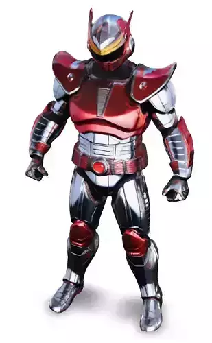Retro Futuristic Tokusatsu Warrior 