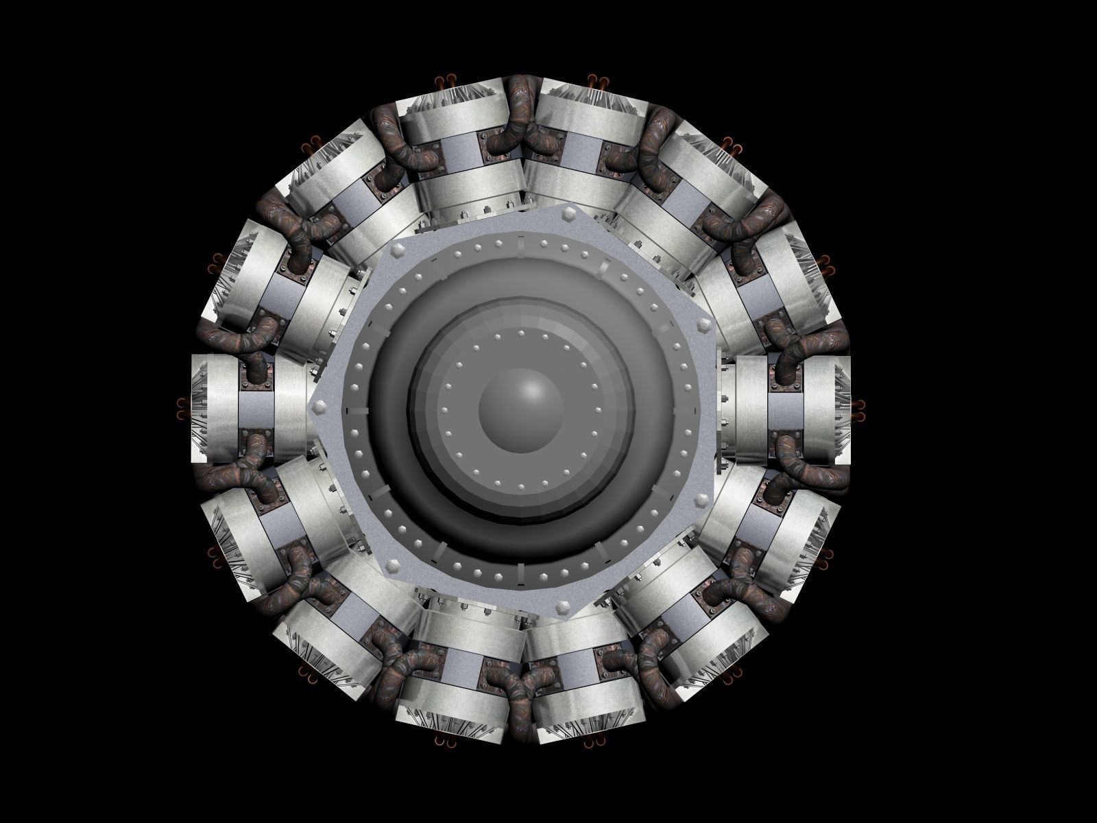 Bristol Hercules aircraft engine 3D model_3