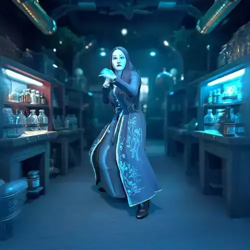 Elegant Floral Dress model pack