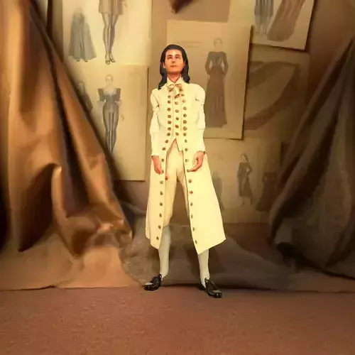 Elegant Cream Suit model pack