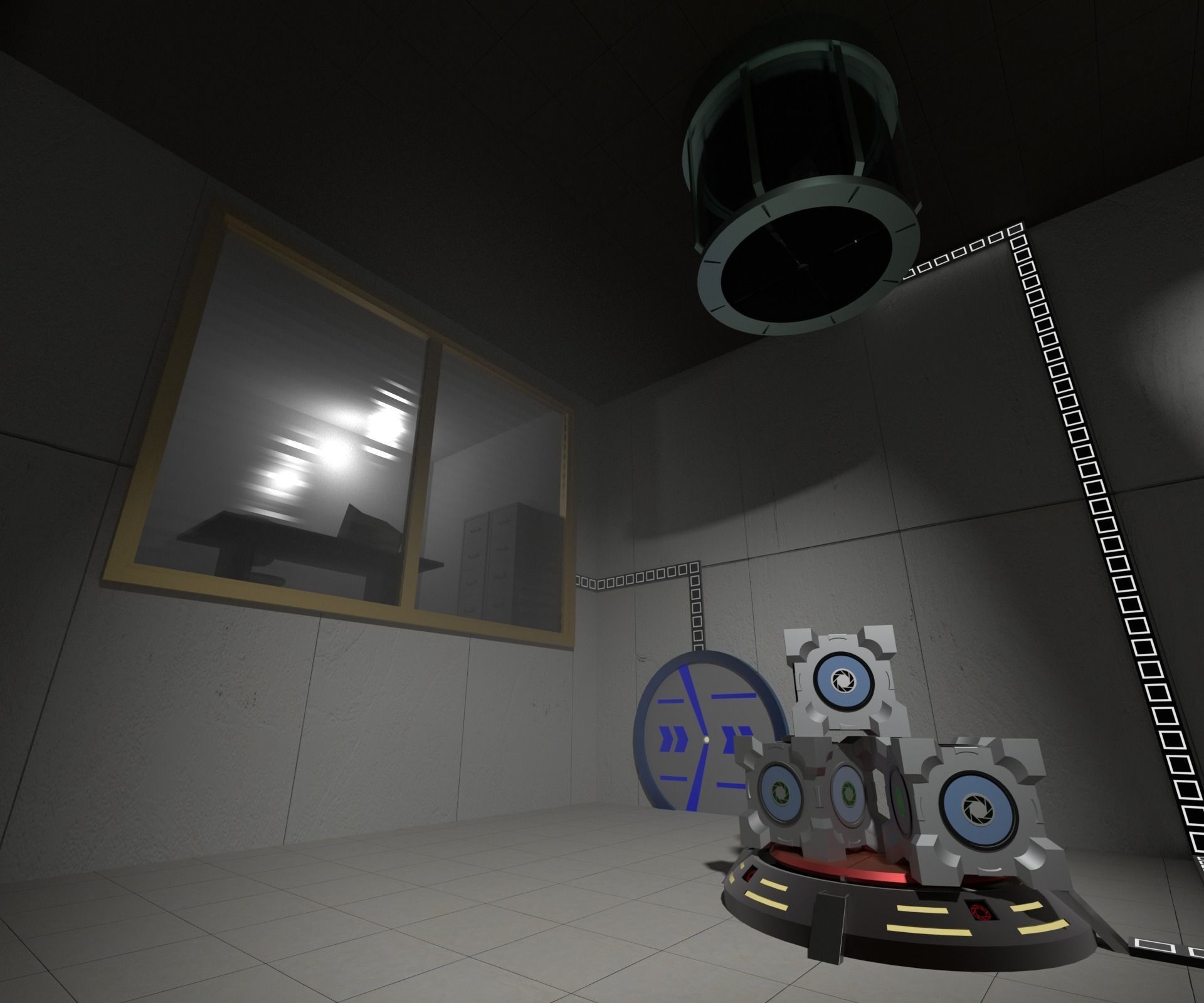 Portal floor button Free low-poly 3D model_1