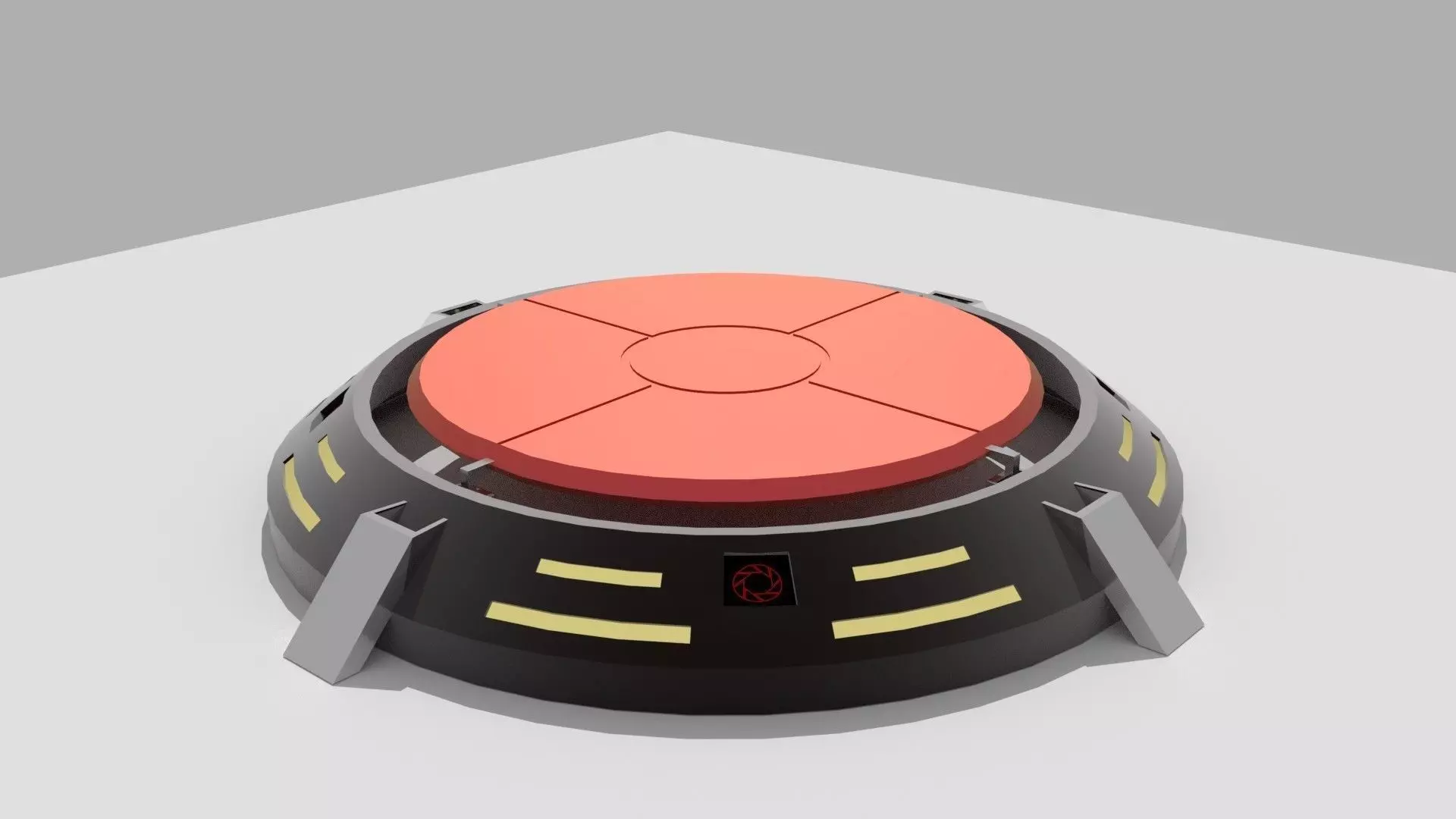 Portal floor button Free low-poly 3D model_0
