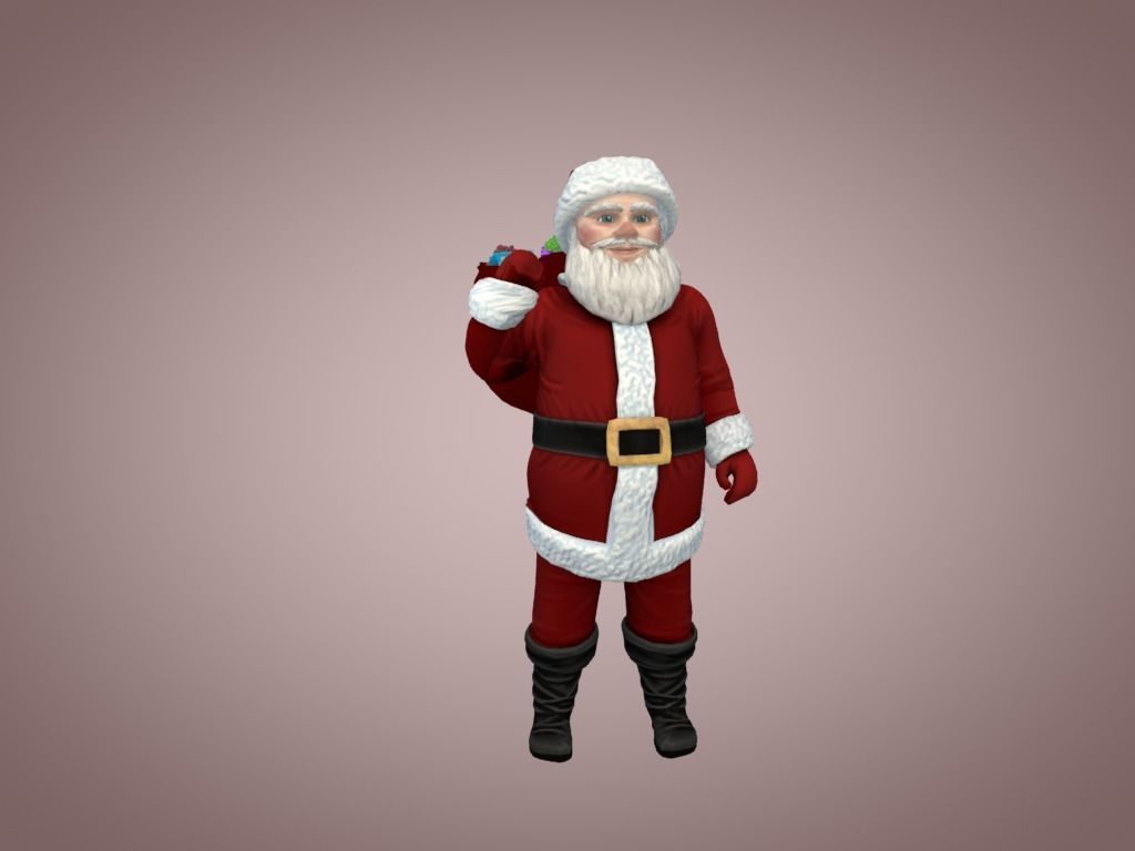 Santa Claus Low-poly 3D model_1