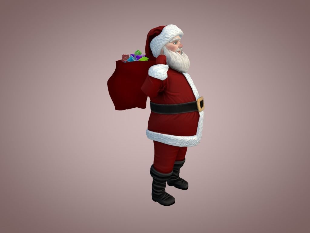 Santa Claus Low-poly 3D model_2