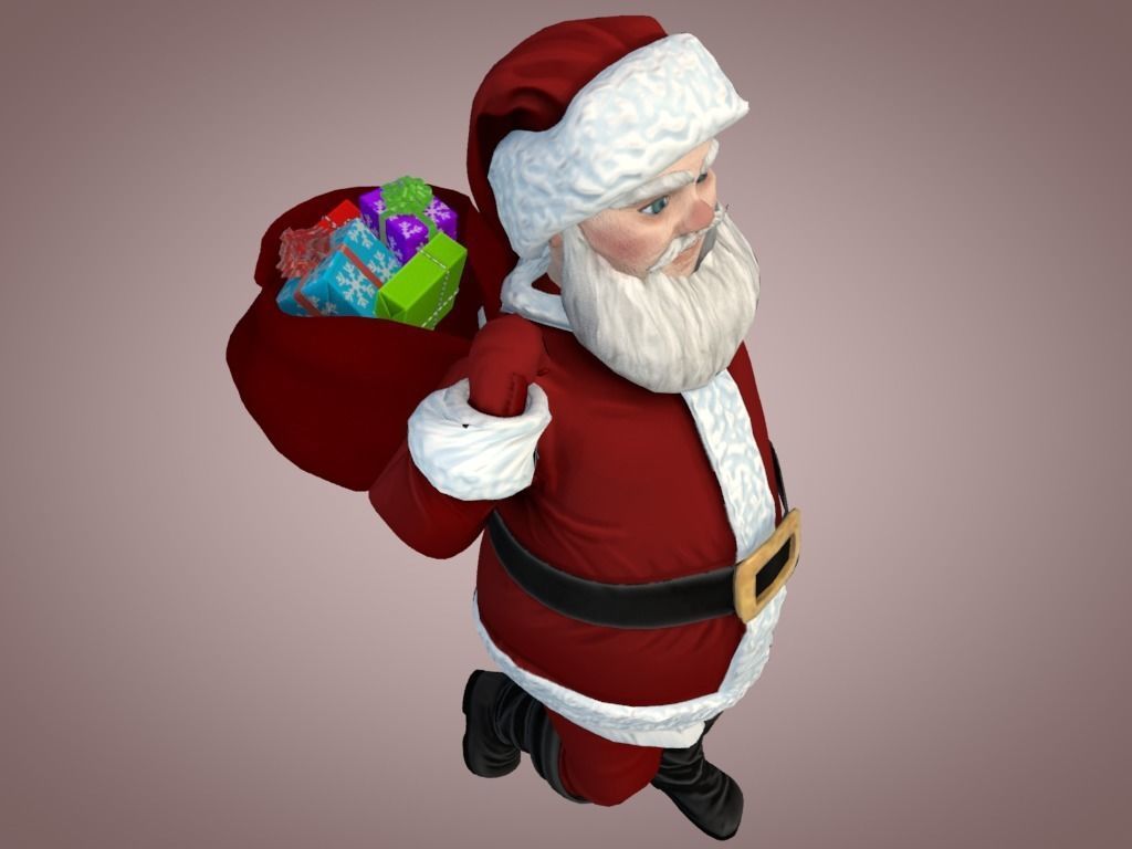 Santa Claus Low-poly 3D model_7
