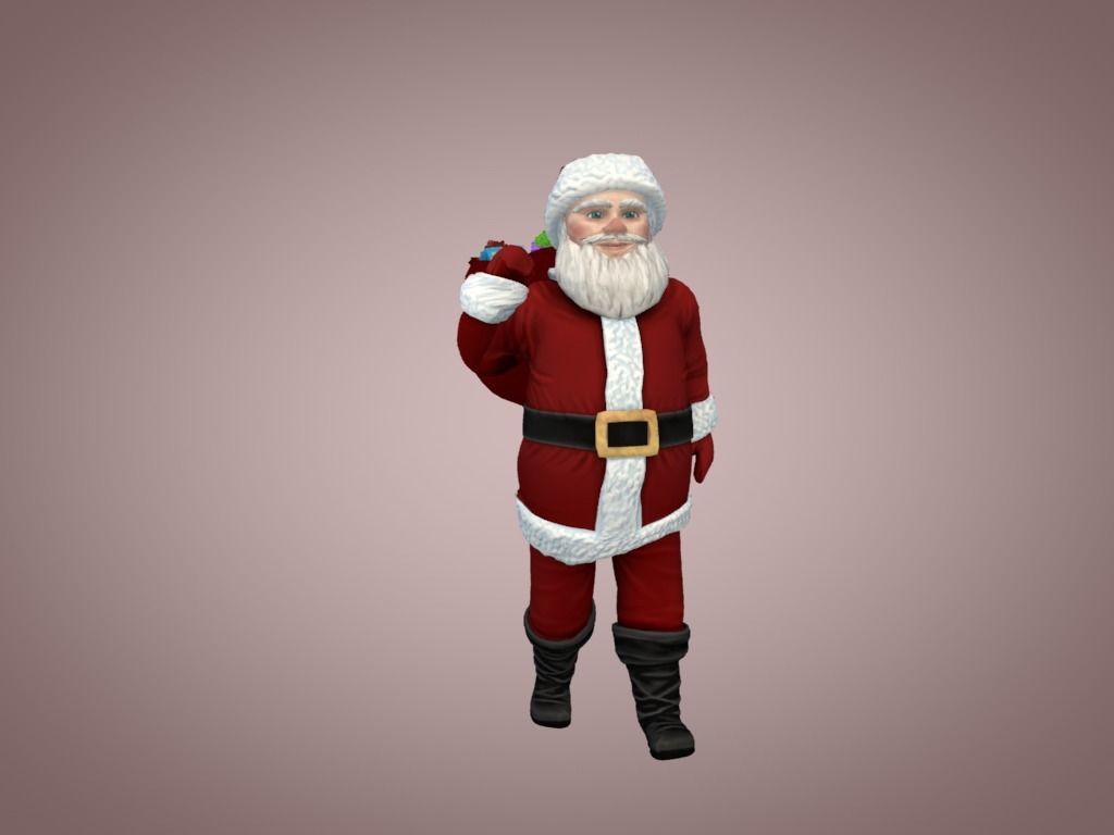 Santa Claus Low-poly 3D model_8