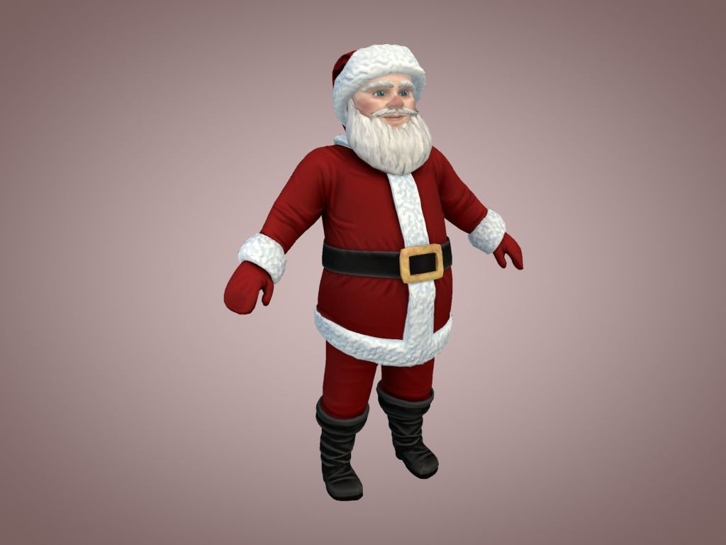 Santa Claus Low-poly 3D model_3