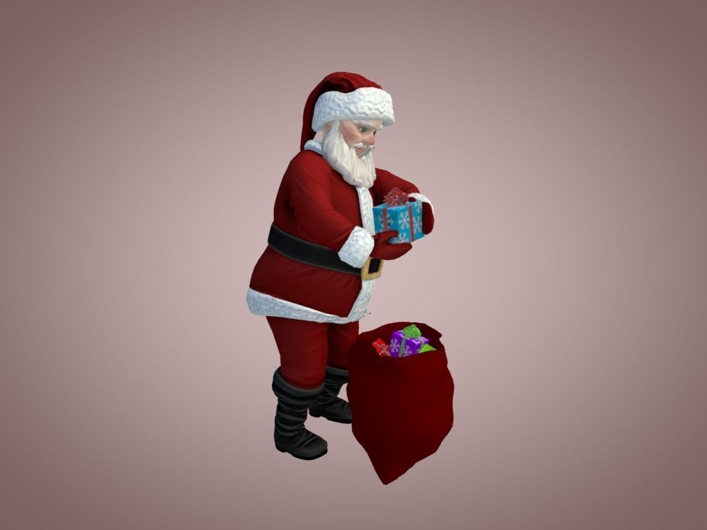 Santa Claus Low-poly 3D model_5