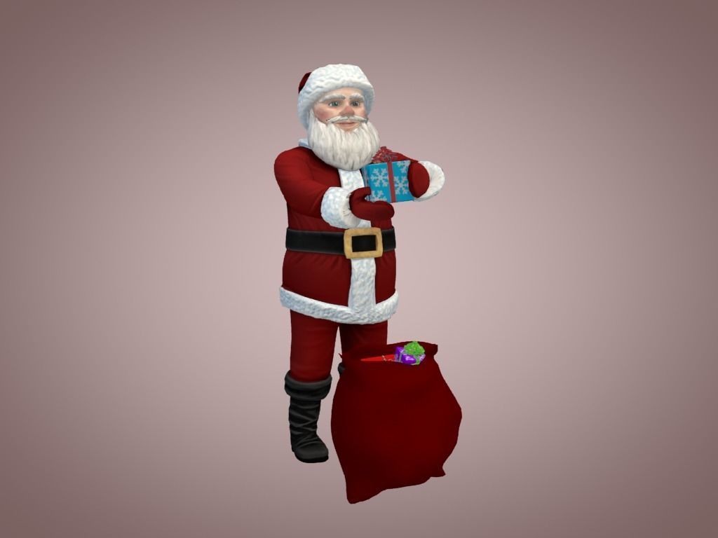 Santa Claus Low-poly 3D model_6