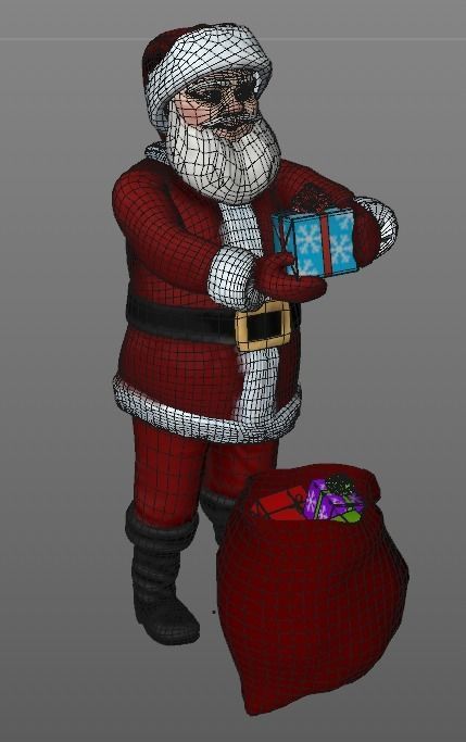 Santa Claus Low-poly 3D model_10