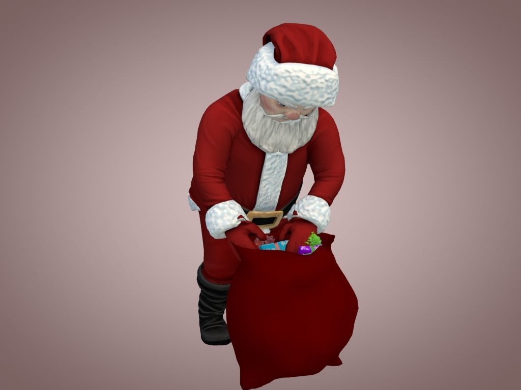 Santa Claus Low-poly 3D model_4