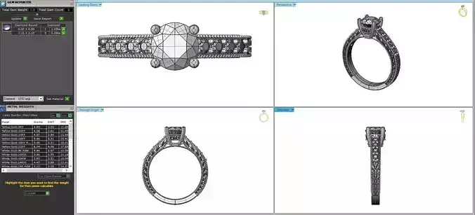 One Carat Round Solitaire With Diamond Band 3dm