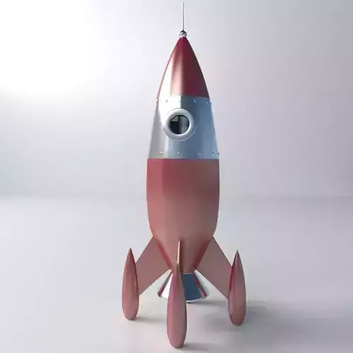 Retro Rocket 3D model