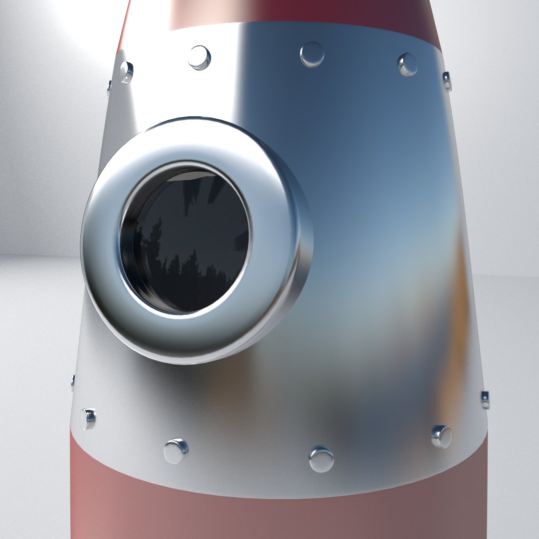 Retro Rocket 3D model_2