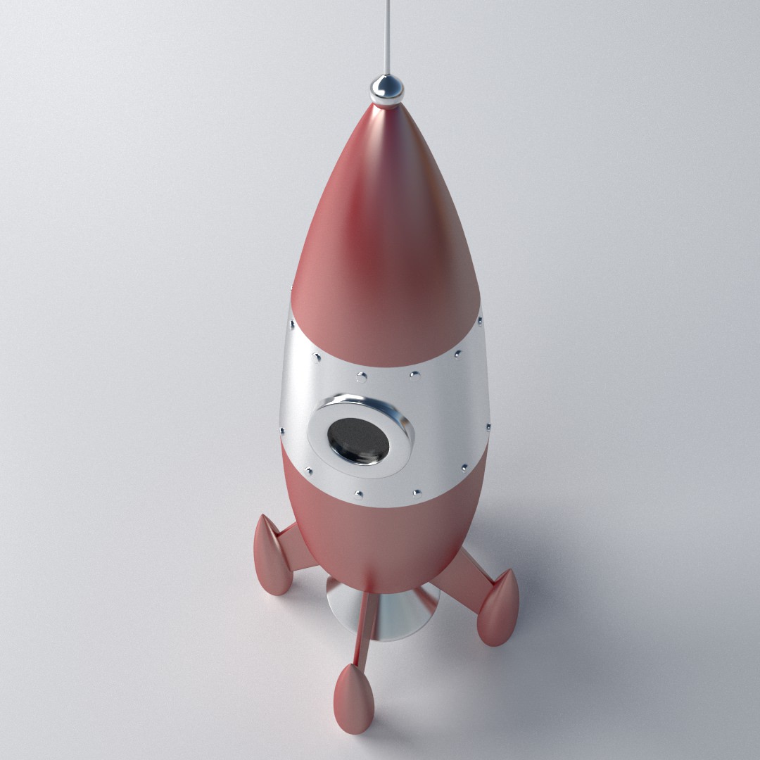 Retro Rocket 3D model_1
