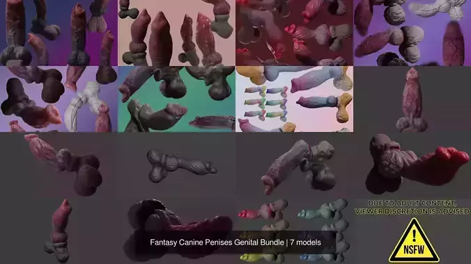 Fantasy Canine Penises Genital Bundle