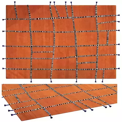 Besti rug with ultramarine tassels by Atelier Fevrier