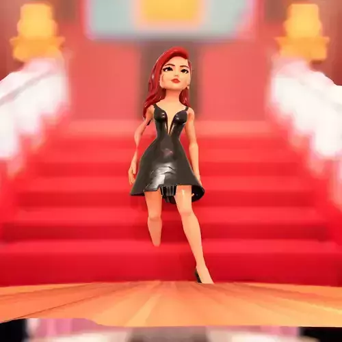 Elegant Black Dress Character model pack