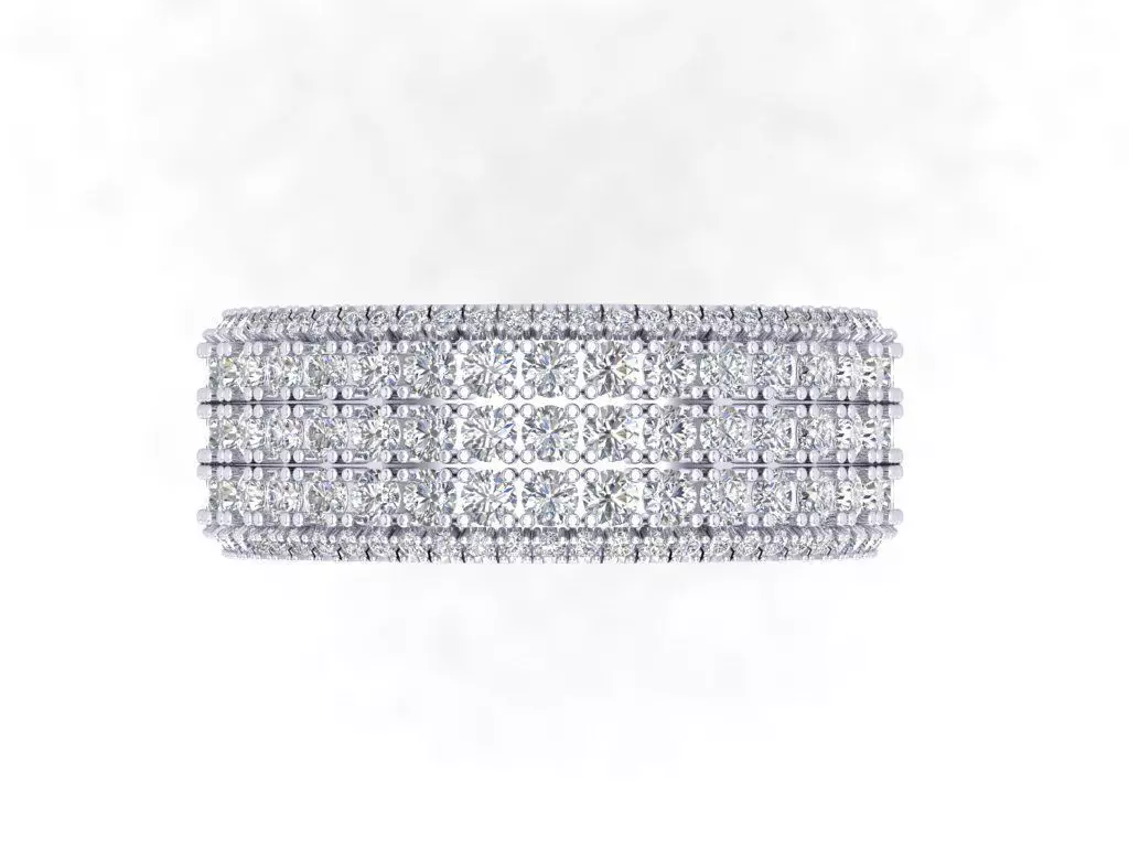 Chunky Diamond Pave Band Mens Ring Wedding Band 3dm 3D print model