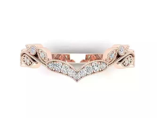 Vintage Style Curved Diamond Ring Jacket 3dm