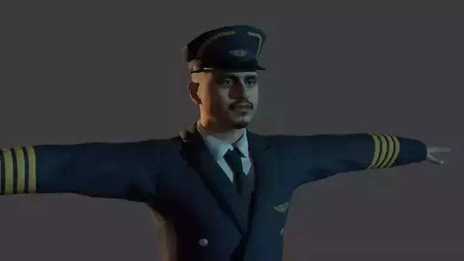 Fully Rigged Pilot 3D Character