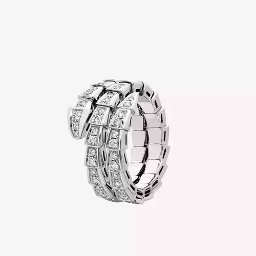 BULGARI - SERPENTI VIPER RING - DOUBLE COIL DIAMONDS 