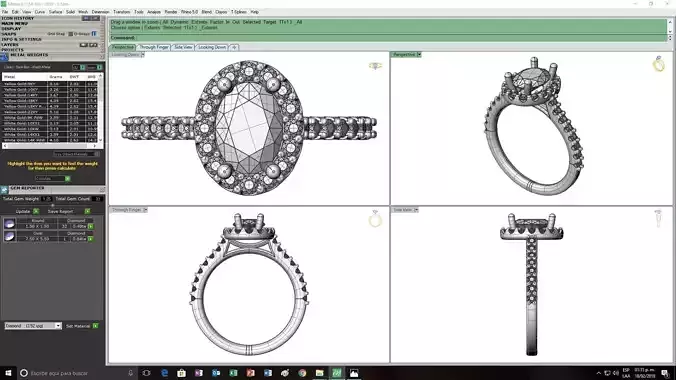 084 ct Oval Solitaire With Halo 3dm