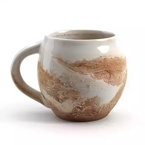 Futuristic Planet Mug 3D Model Geological Design Drinkware