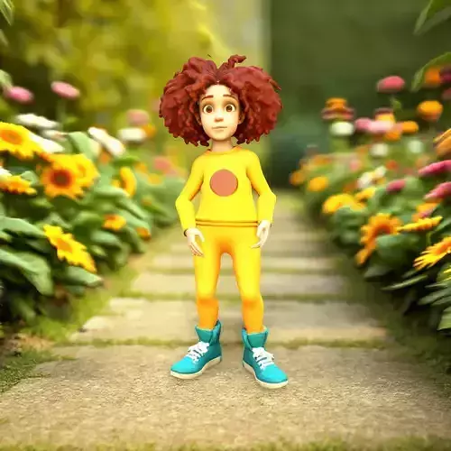 Curly Redhead Character model pack