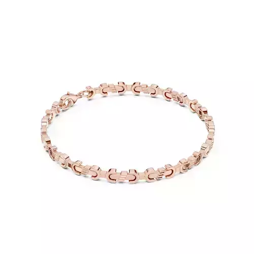 Plain Gold Chain Link Bracelet 3dm stl renders details 