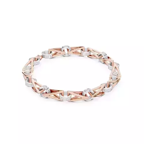 Wire Mesh Plain Gold Chain Link Bracelet 3dm stl renders