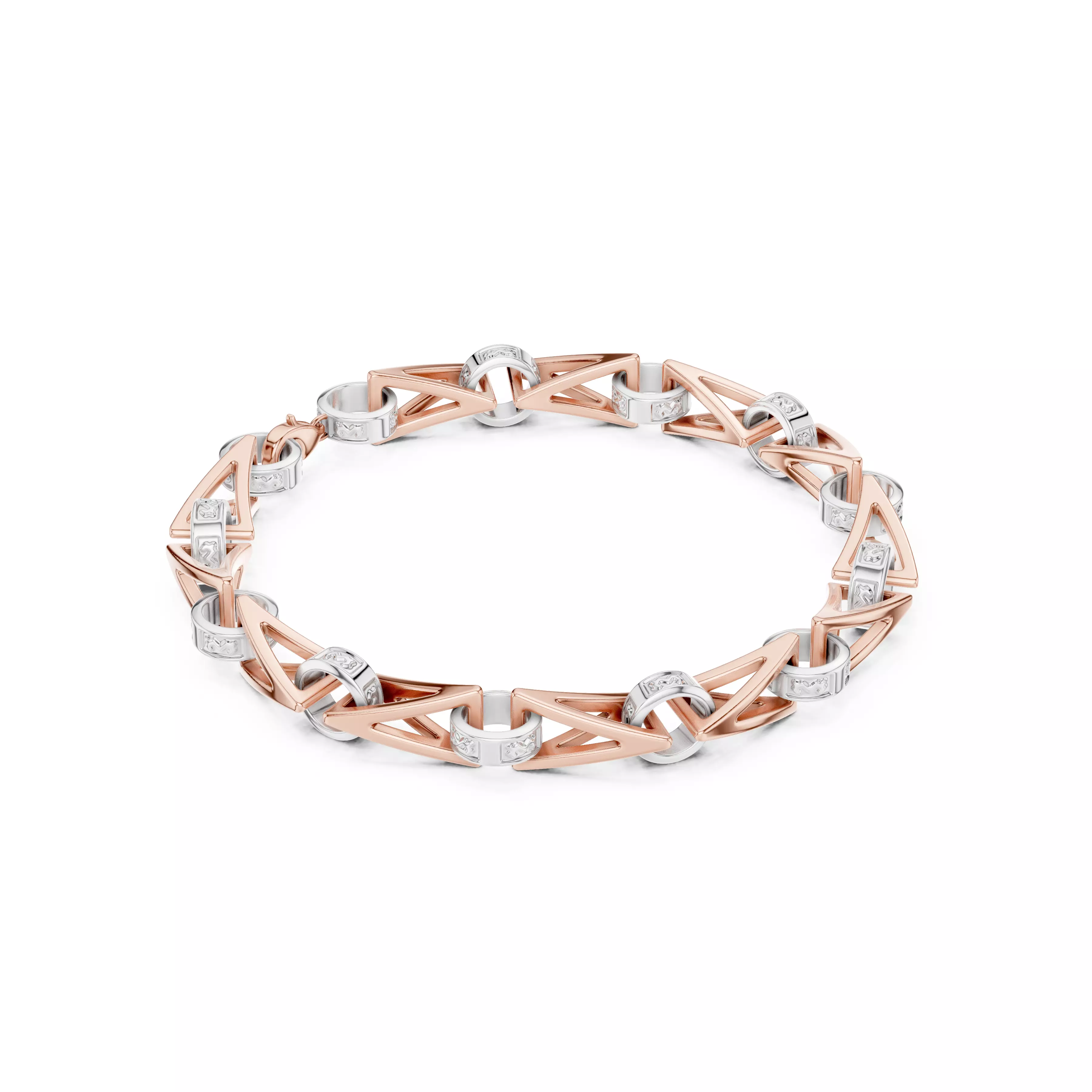 Wire Mesh Plain Gold Chain Link Bracelet 3dm stl renders 3D print model