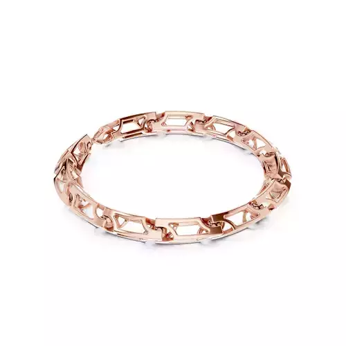 Wire Mesh Plain Gold Chain Link Bracelet 3dm stl renders