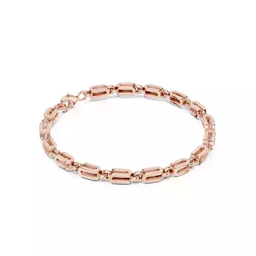 Plain Gold Chain Link Bracelet 3dm stl renders details 