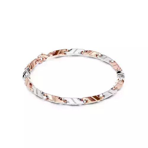 Plain Gold Chain Link Bracelet 3dm stl renders details 