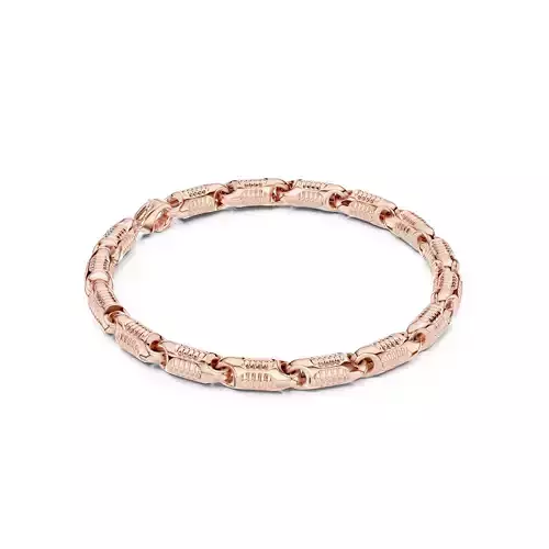 Plain Gold Chain Link Bracelet 3dm stl renders details 