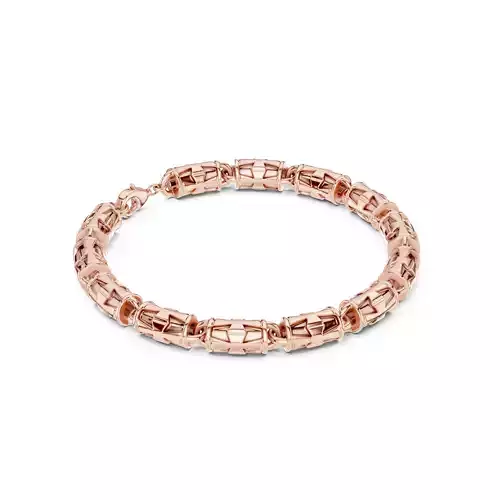Plain Gold Chain Link Bracelet 3dm stl renders details 
