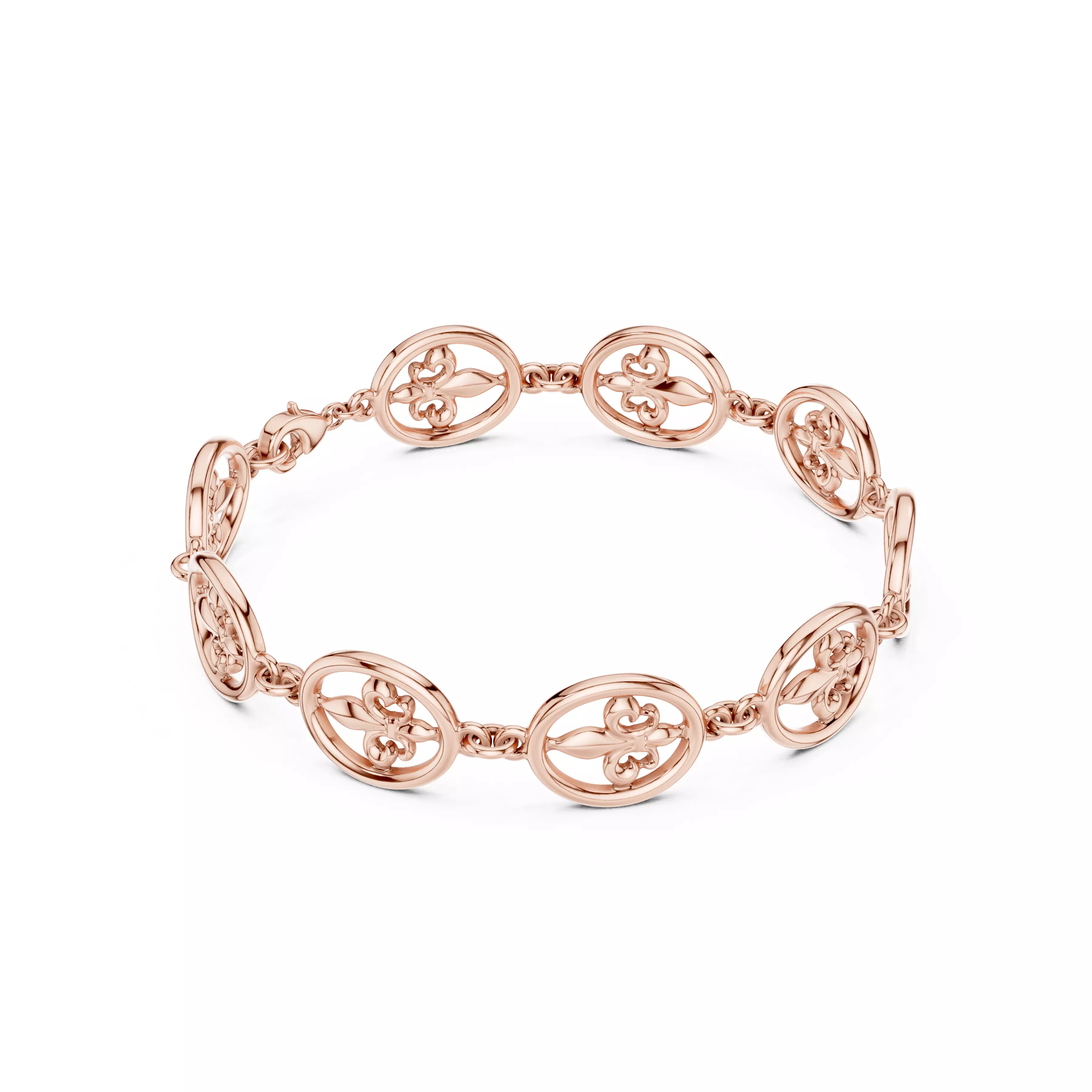 Plain Gold Chain Link Bracelet 3dm stl renders details 3D print model