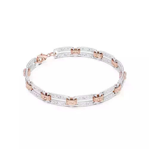 Plain Gold Chain Link Bracelet 3dm stl renders details 